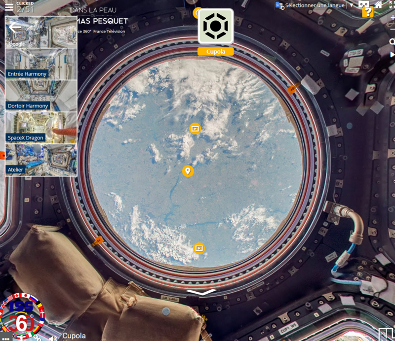 Group-Voyage a bord de la Station Spatiale Internationnale ISS La coupole.png