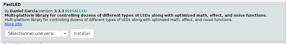 bibliothèque FastLED