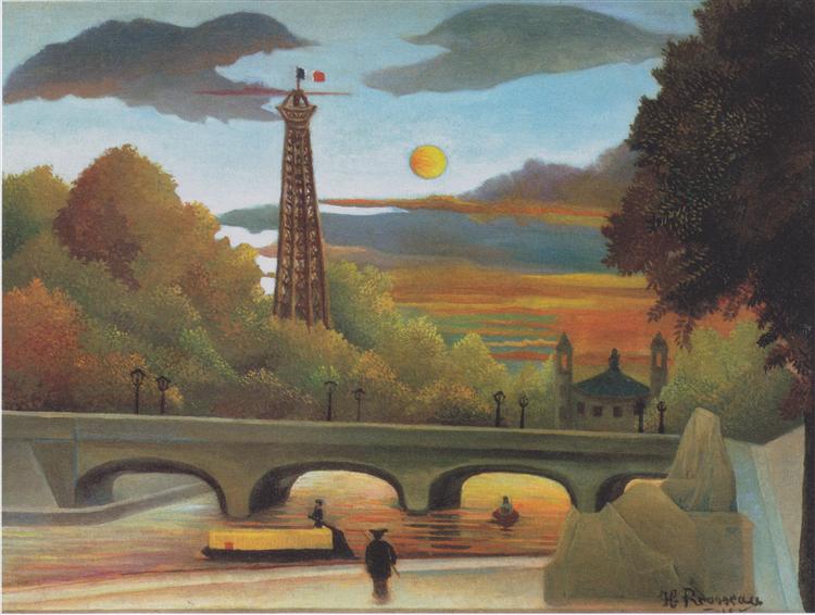 Group-Douanier Rousseau peintre francais Seine et Tour Eiffel au soleil couchant.jpg.jpg