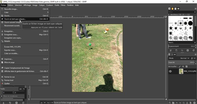 Créer un GIF avec GIMP ouvrir calque.jpg