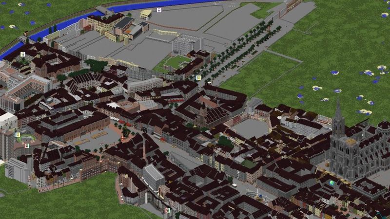 Fichier:Ma ville bloc par bloc - reconstruire sa ville avec Minecraft ou Minetest carte strasbourg minecraft-4158434.jpg