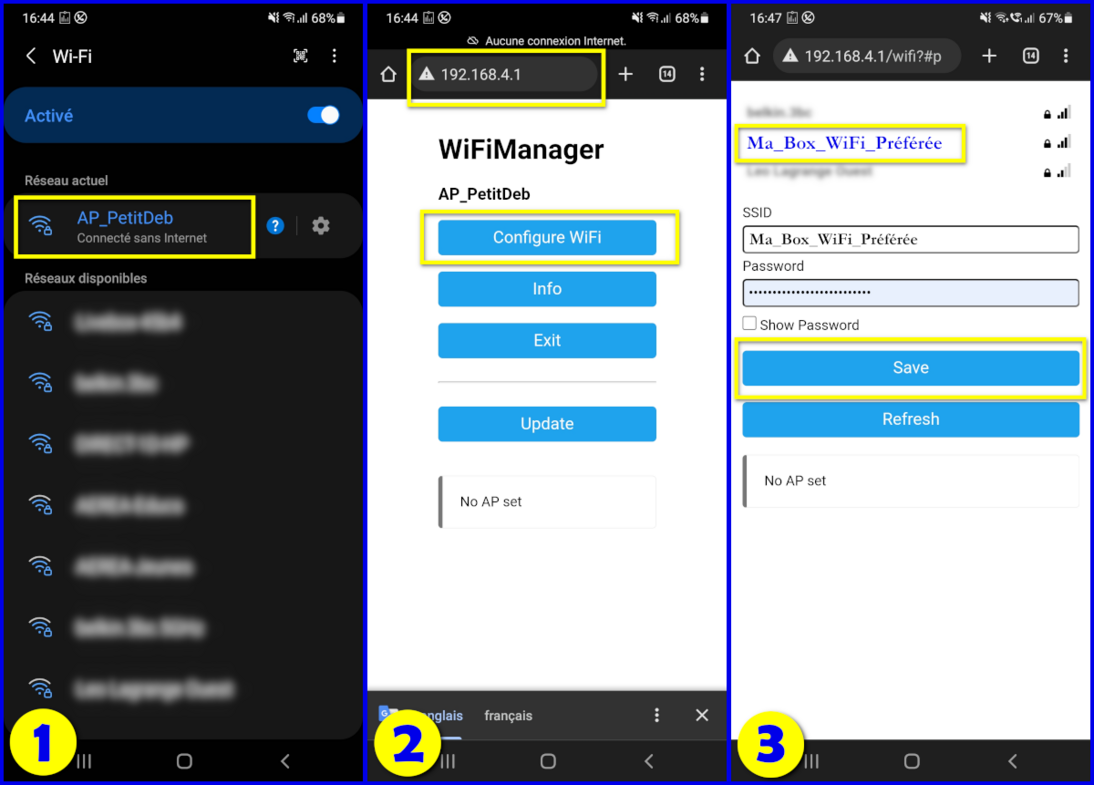 Image permettant de comprendre l'utilisation de la bibliothèque WiFiManager